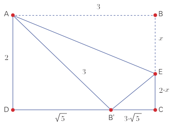접은 종이에서 AB′=3, AD=2, BE=B′E=x
